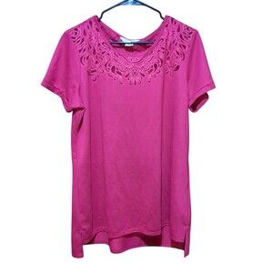 Wonder Limited Women's Burnout Tee Pink  Pullover Shirt Size Large